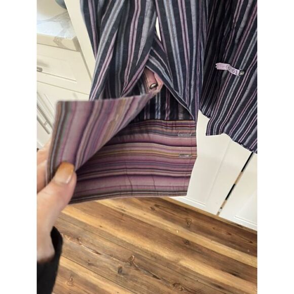 Robert Graham Men’s Classic Button Down Striped Shirt  Sz XL Flip Cuff Purple - Picture 3 of 12